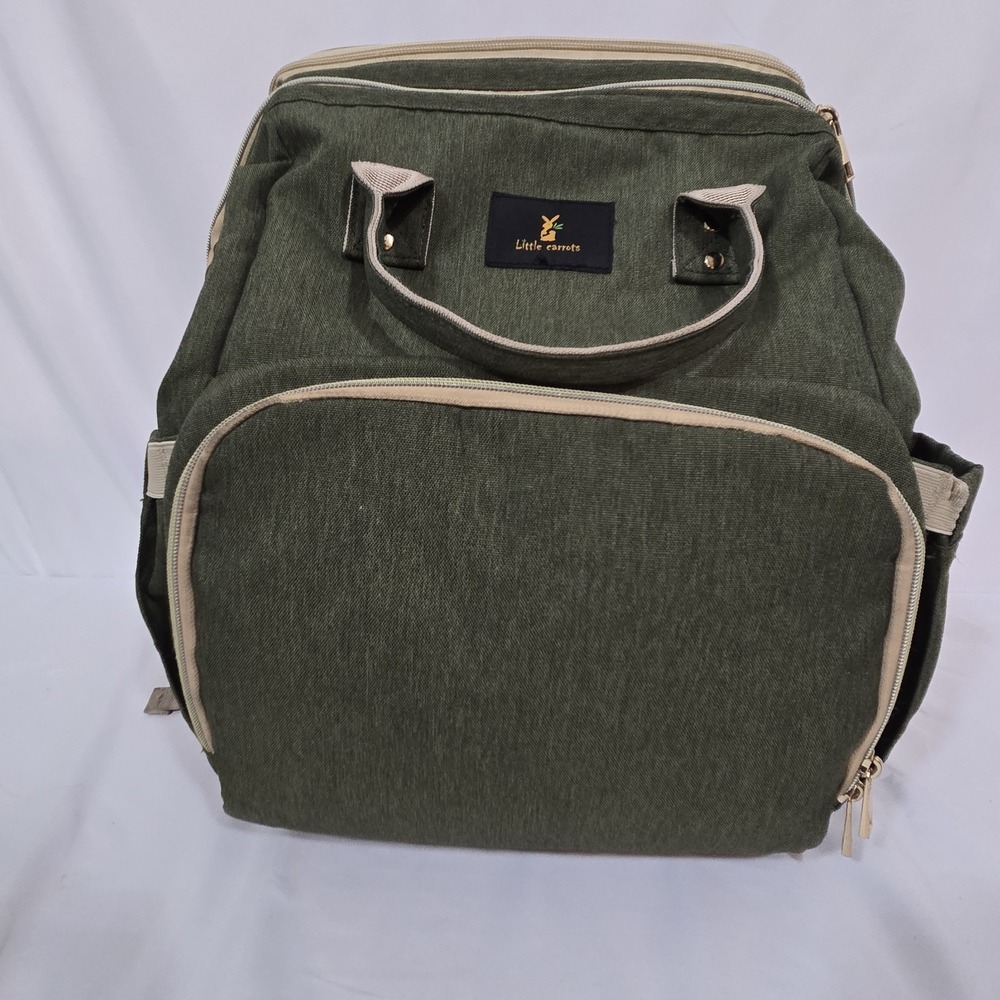 Little Carrots Diaper Bag Backpack Fold Out Baby Changing Station Organizer
